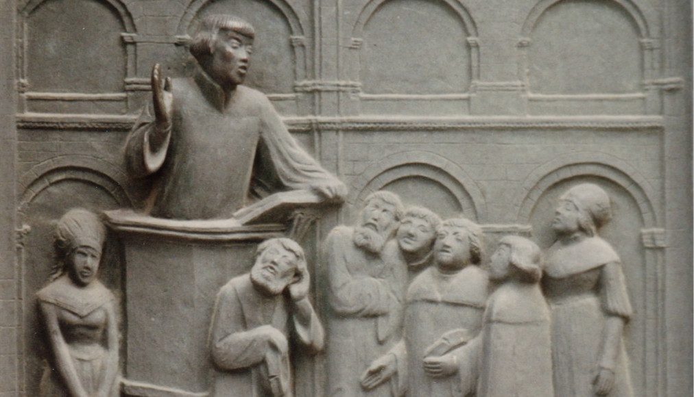 Représentation d'Ulrich Zwingli en chaire à la Grossmünster de Zurich par Otto Munch © CC Rebecca Kennison / Wikimedia Commons (extrait) Représentation d'Ulrich Zwingli en chaire à la Grossmünster de Zurich par Otto Munch © CC Rebecca Kennison / Wikimedia Commons (extrait)