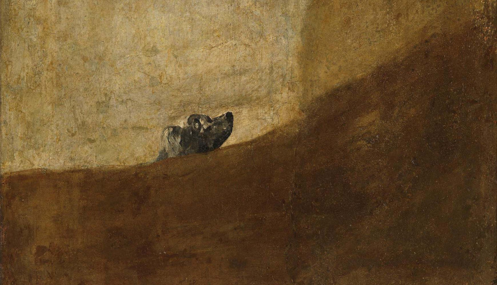 Le chien , peinture réalisée par Francisco de Goya directement sur les murs de sa maison entre 1819 et 1823. Le chien , peinture réalisée par Francisco de Goya directement sur les murs de sa maison entre 1819 et 1823. / Francisco de Goya / Musée Prado
