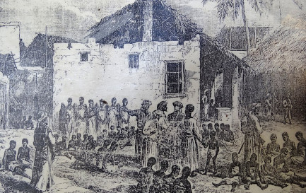 Marché aux esclaves devant l&#039;église anglicane de Stone Town à Zanzibar (Tanzanie), 1860 / ©Wikimedia Commons/Adam Jones, Kelowna, BC, Canada/CC BY-SA 2.0